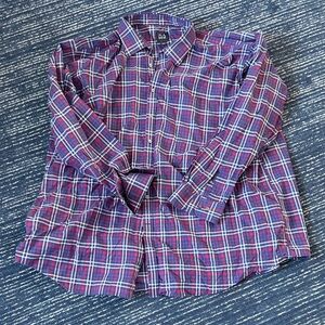 Jos. A. Bank Men's Plaid Shirt - Purple and Red